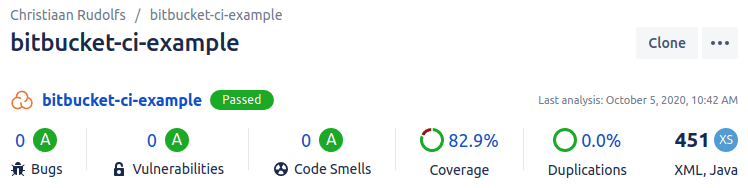bitbucket sonarcloud widget